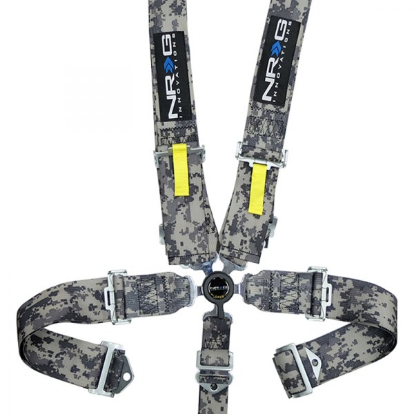 NRG Innovations® - 5-Point SFI Latch Link Seat Belt Padded Harness, Digital Camo