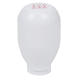 NRG Innovations® - Manual 5-Speed Pattern Type-R Weighted White Shift Knob