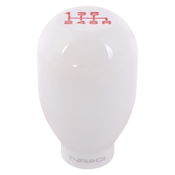 NRG Innovations® - Manual 6-Speed Pattern Type-R Weighted White Shift Knob