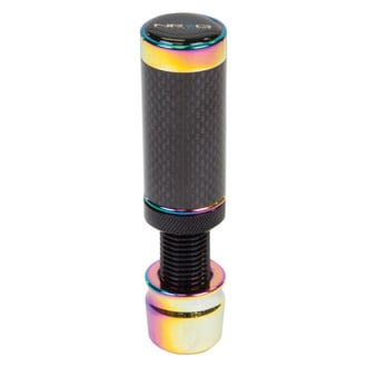 NRG Innovations® - Slimboy Adjustable Style Carbon Fiber Shift Knob with Neo Chrome