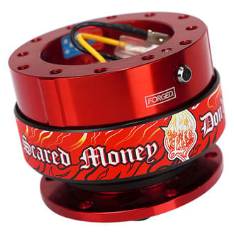 NRG Innovations® SRK-200RD-LITT - 2.0 Gen Scared Money Ring Style Quick Release with Red Body and Litteral Collab