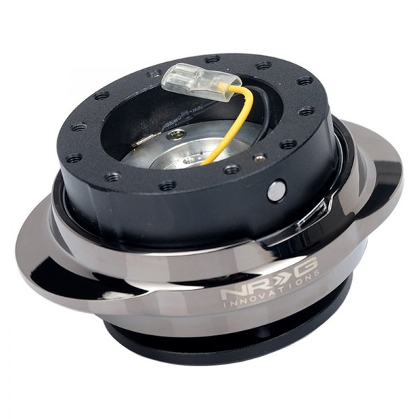 NRG Innovations® - 2.2 Gen Black Chrome Quick Release with Shiny Black Chrome Oval Ring