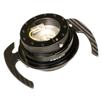 NRG Innovations® - 4.0 Gen Black Quick Release with Black Ring and Carbon Fiber Handles