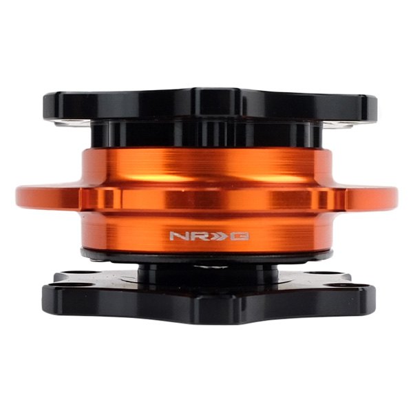 NRG Innovations® - SFI SPEC 42.1 Gen Black Shinny Quick Release with Orange Shiny Ring