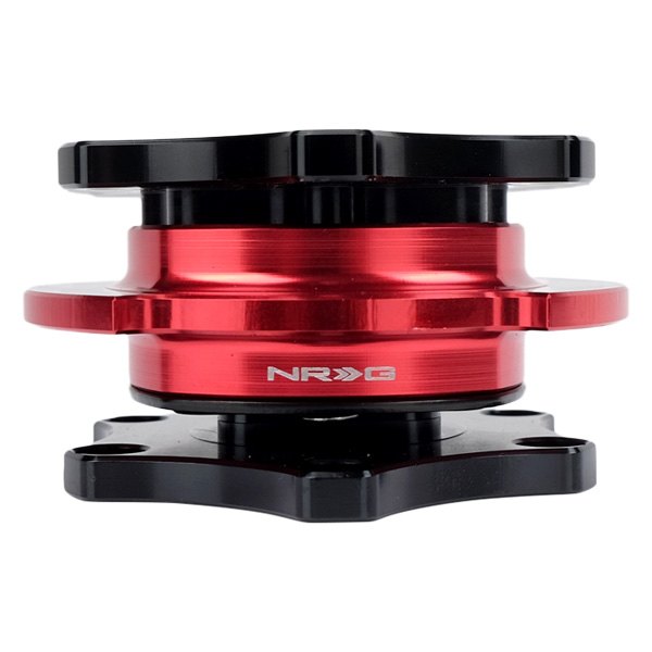 NRG Innovations® - SFI SPEC 42.1 Gen Black Shinny Quick Release with Red Shiny Ring