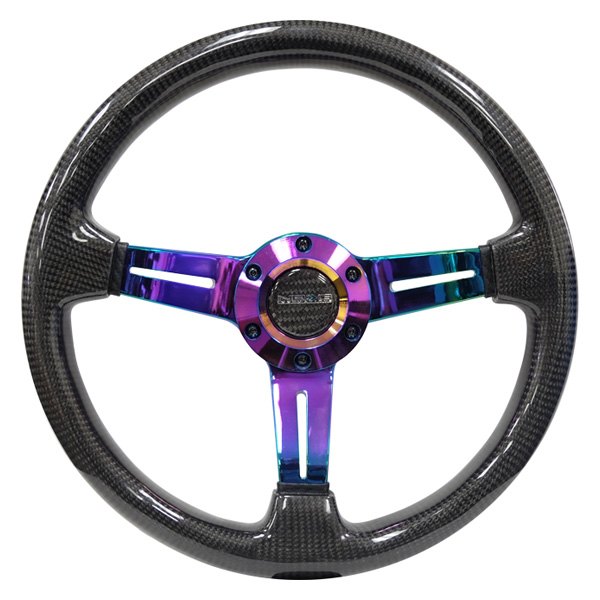 Nrg Innovations® 3 Spoke Carbon Fiber Deep Dish Steering Wheel With