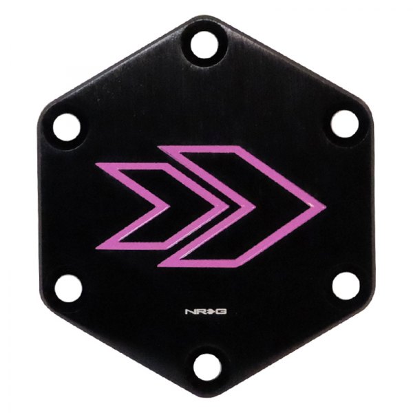 NRG Innovations® - Hexagonal Style Horn Button Plate with Purple NRG Signature Arrow Engraved