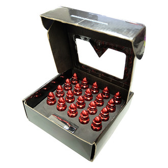 NRG Innovations® - 500 Series Red Cone Seat Bullet Shape Closed End Lug Wheel Installation Kit