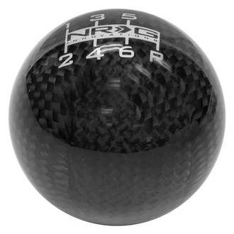NRG Innovations® - Manual Heavy Weight Ball Style 6-Speed Pattern Carbon Fiber Shift Knob