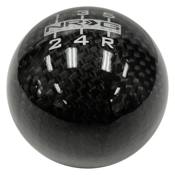 NRG Innovations® - Manual Heavy Weight Ball Style 5-Speed Pattern Carbon Fiber Shift Knob