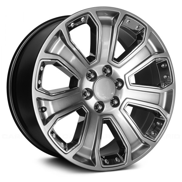 Oe Creations 113 Wheels Hyper Silver Dark With Chrome Accents Rims