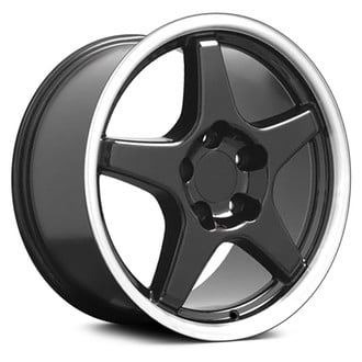 OE Wheels® - 5-Spoke Black with Machined Lip 17x9.5 Alloy Factory Wheel - Replica