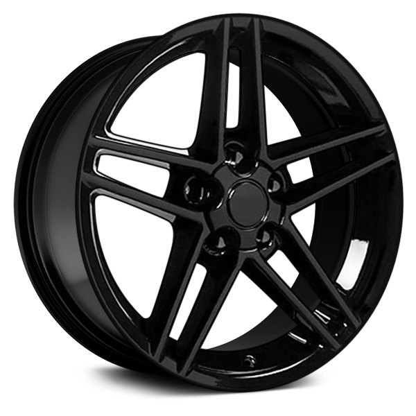 OE Wheels® - 17 x 9.5 Double 5-Spoke Black Alloy Factory Wheel (Replica)