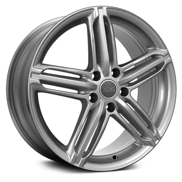 OE Wheels® - 18 x 8 Triple 5-Spoke Silver Alloy Factory Wheel (Replica)