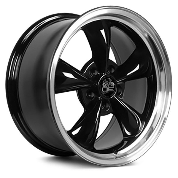 OE Wheels® - 17 x 8 5-Spoke Black with Machined Lip Alloy Factory Wheel (Replica)