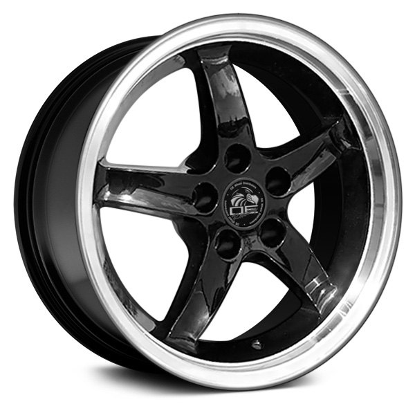 OE Wheels® - 17 x 9 5-Spoke Black with Machined Lip Alloy Factory Wheel (Replica)