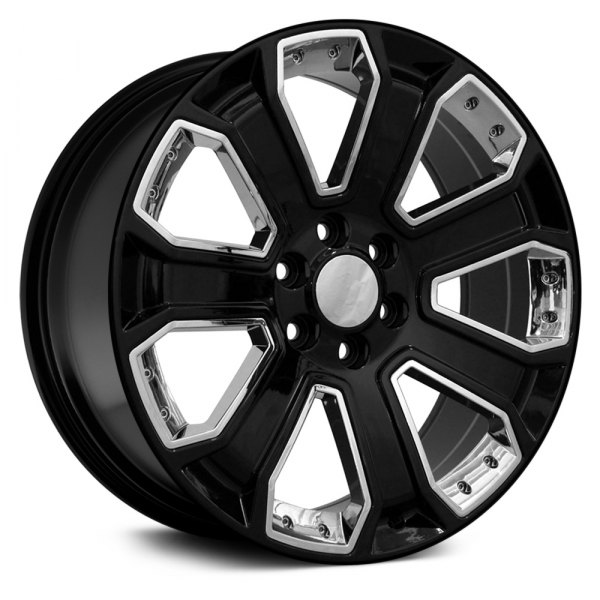 OE Wheels® - 20 x 8.5 7 I-Spoke Black with Chrome Inserts Alloy Factory Wheel (Replica)