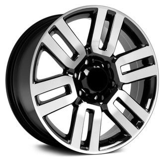 OE Wheels® - 6 V-Spoke Black with Machined Face 20x7 Alloy Factory Wheel - Replica