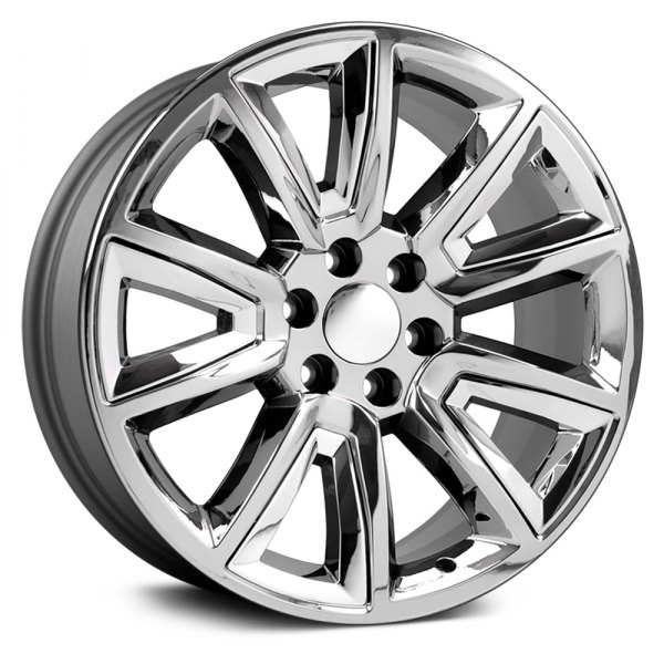 OE Wheels® - 20 x 8.5 Double 5-Spoke Chrome with Chrome Inserts Alloy Factory Wheel (Replica)