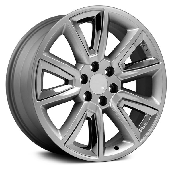 OE Wheels® - 20 x 8.5 Double 5-Spoke Hyper Black with Chrome Inserts Alloy Factory Wheel (Replica)