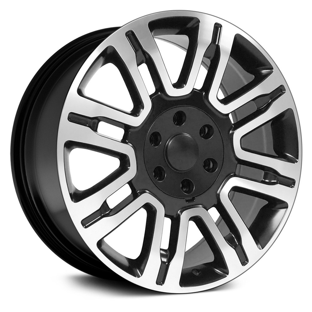 OE Wheels® 9506269 - 8 V-Spoke Satin Black with Machined Face 20x8.5 ...