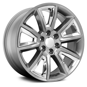OE Wheels® - Double 5-Spoke Hyper Black with Chrome Inserts 22x9 Alloy Factory Wheel - Replica