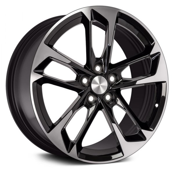 OE Wheels® - 20 x 8.5 Double 5-Spoke Black with Machined Face Alloy Factory Wheel (Replica)