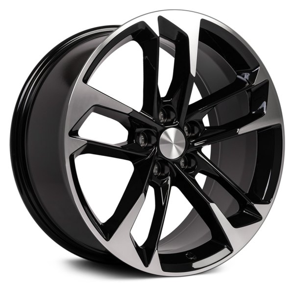 OE Wheels® - 20 x 9.5 Double 5-Spoke Black with Machined Face Alloy Factory Wheel (Replica)