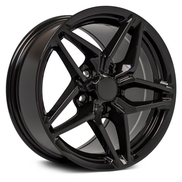 OE Wheels® - 17 x 9.5 Double 5-Spoke Black Alloy Factory Wheel (Replica)