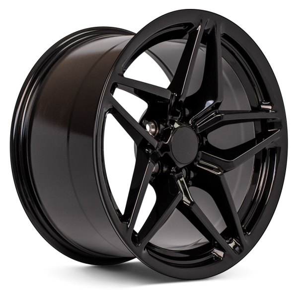 OE Wheels® - 17 x 11 Double 5-Spoke Black Alloy Factory Wheel (Replica)