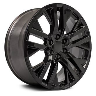 OE Wheels® - Double 5-Spoke Gloss Black 22x9 Alloy Factory Wheel - Replica