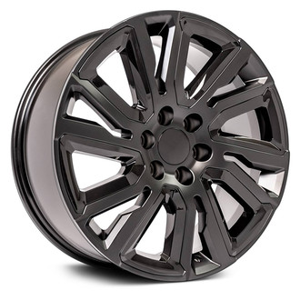 OE Wheels® - 12 Spiral-Spoke Satin Black with Gloss Black Inserts 22x9 Alloy Factory Wheel - Replica