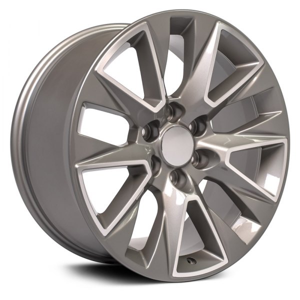 OE Wheels® - 20 x 9 5 V-Spoke Silver with Machined Accents Alloy Factory Wheel (Replica)
