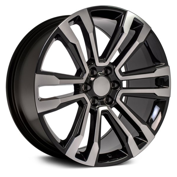 OE Wheels® - 24 x 10 6 V-Spoke Black with Machined Face Alloy Factory Wheel (Replica)