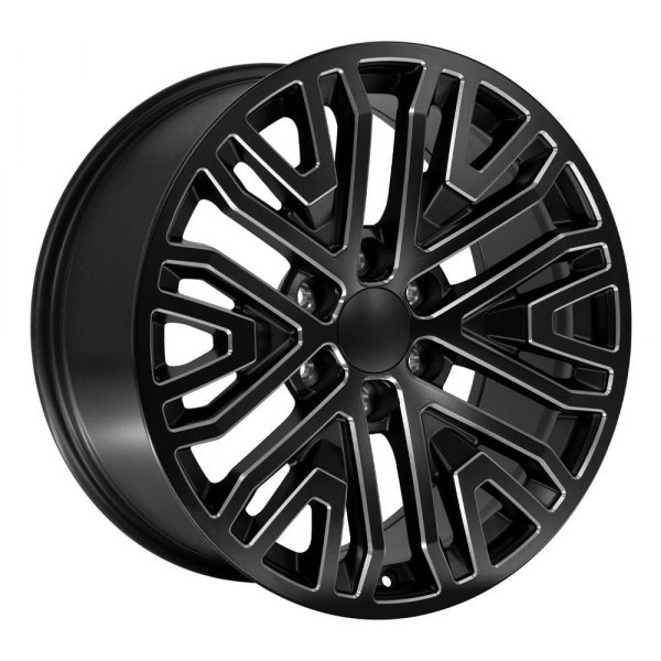 OE Wheels® - 20 x 9 6 Double V-Spoke Black with Milled Edge Alloy Factory Wheel (Replica)