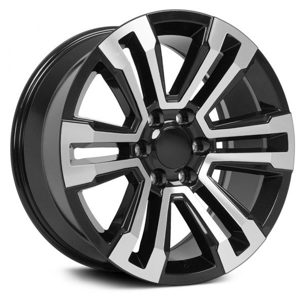 OE Wheels® - 20 x 9 6 V-Spoke Black with Machined Face Alloy Factory Wheel (Replica)