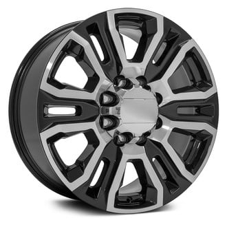 OE Wheels® - 6 U-Spoke Black Machined 20x8.5 Alloy Factory Wheel - Replica
