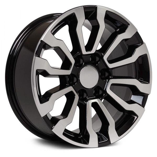 OE Wheels® - 18 x 8.5 6 V-Spoke Black with Machined Face Alloy Factory Wheel (Replica)