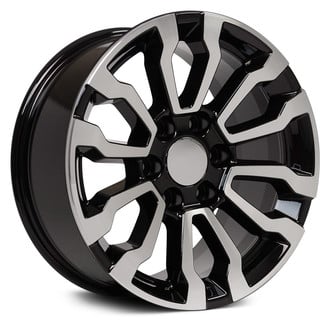 OE Wheels® - 6 V-Spoke Black with Machined Face 18x8.5 Alloy Factory Wheel - Replica