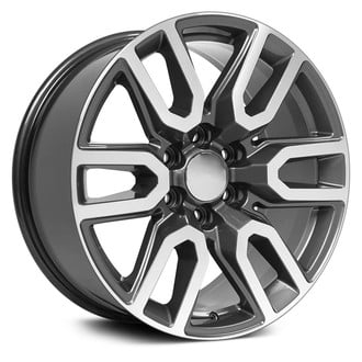 OE Wheels® - 6 V-Spoke Gunmetal with Machined Face 20x9 Alloy Factory Wheel - Replica