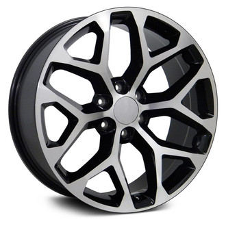OE Wheels® - 6 Y-Spoke Black Rim with a Machined Face 20x9 Alloy Factory Wheel - Replica