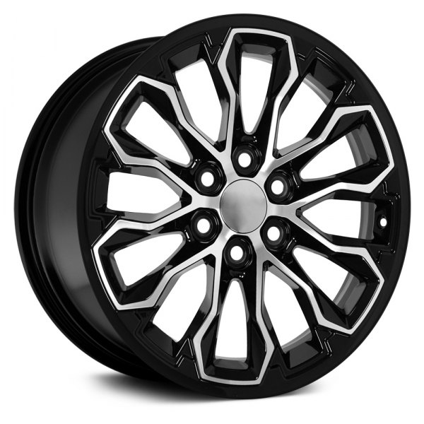 OE Wheels® - 17 x 8 6 Double-Spoke Black with Machined Face Alloy Factory Wheel (Replica)