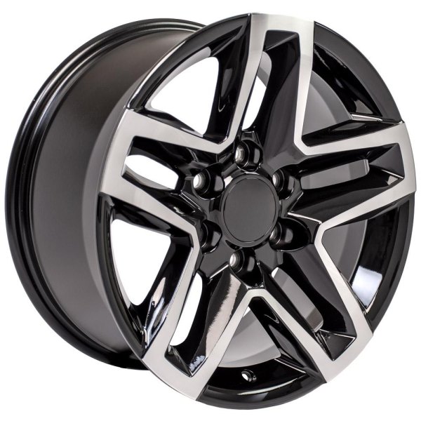 OE Wheels® - 18 x 8.5 Double 5-Spoke Black Machined Alloy Factory Wheel (Replica)