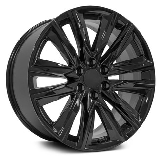 OE Wheels® - 6 V-Spoke Gloss Black 22x9 Alloy Factory Wheel - Replica