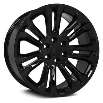 OE Wheels® - 7 Double-Spoke Gloss Black 22x9 Alloy Factory Wheel - Replica