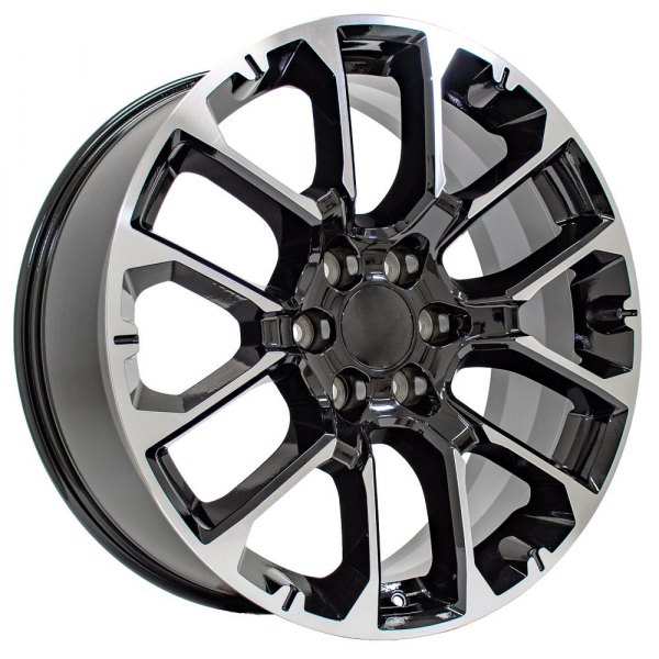 OE Wheels® - 22 x 9 6 V-Spoke Black Machined Alloy Factory Wheel (Replica)