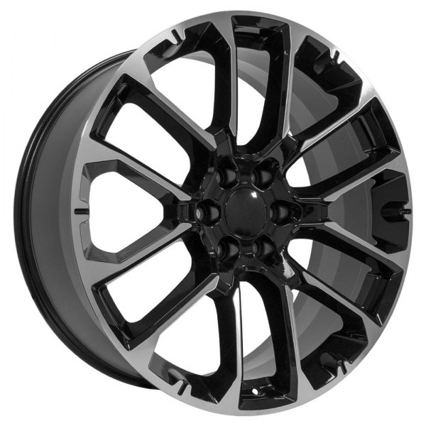 OE Wheels® - 24 x 10 6 V-Spoke Black Machined Alloy Factory Wheel (Replica)