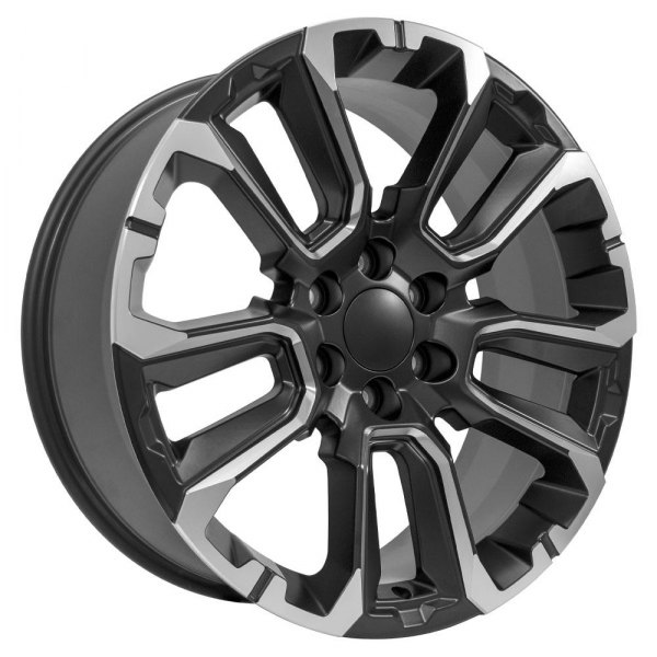 OE Wheels® - 22 x 9 Double 5-Spoke Satin Black with Milled Edge Alloy Factory Wheel (Replica)