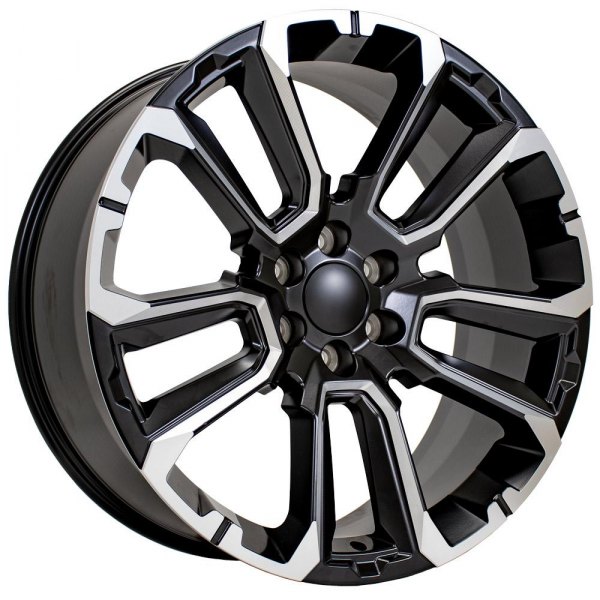 OE Wheels® - 24 x 10 Double 5-Spoke Satin Black with Milled Edge Alloy Factory Wheel (Replica)