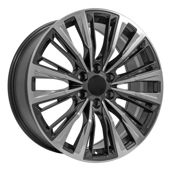 OE Wheels® - 22 x 9 6 V-Spoke Gunmetal with Polished Face Alloy Factory Wheel (Replica)